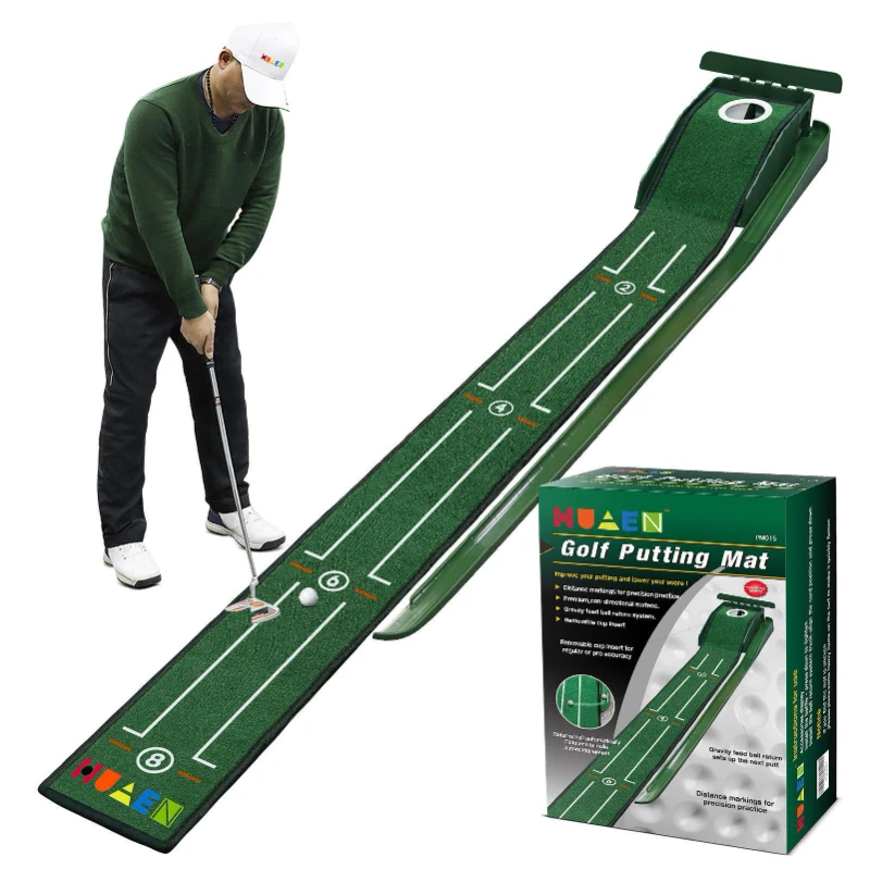 Golf Putting Mat - Зеленый портативный мини-коврик для гольфа PM015