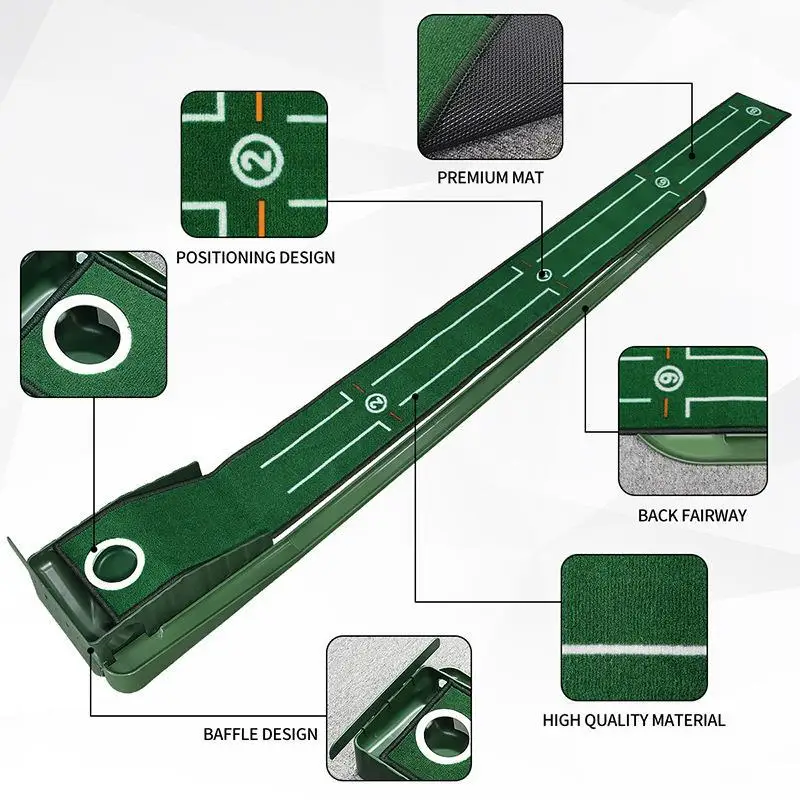 Зеленый портативный мини-коври – обзор и цена Golf Putting Mat