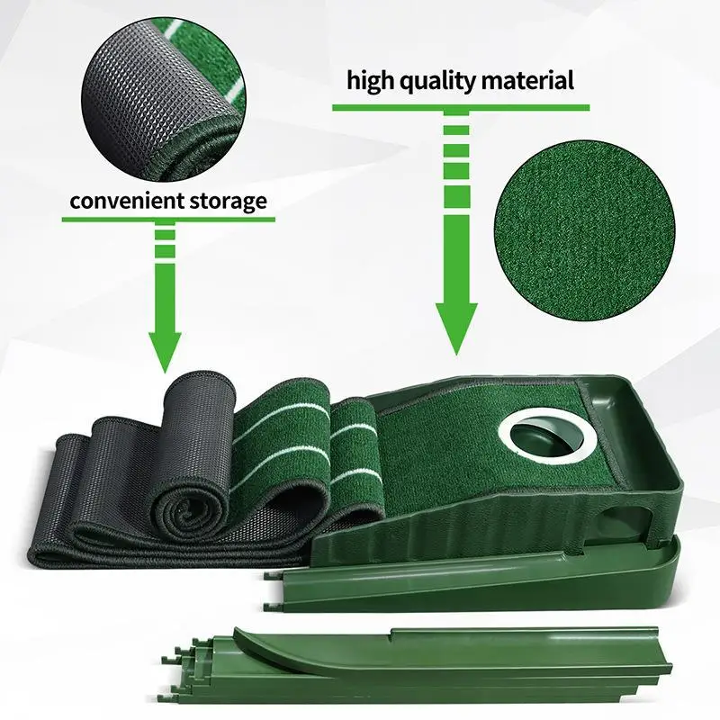 Зеленый портативный мини-коври – обзор и цена Golf Putting Mat
